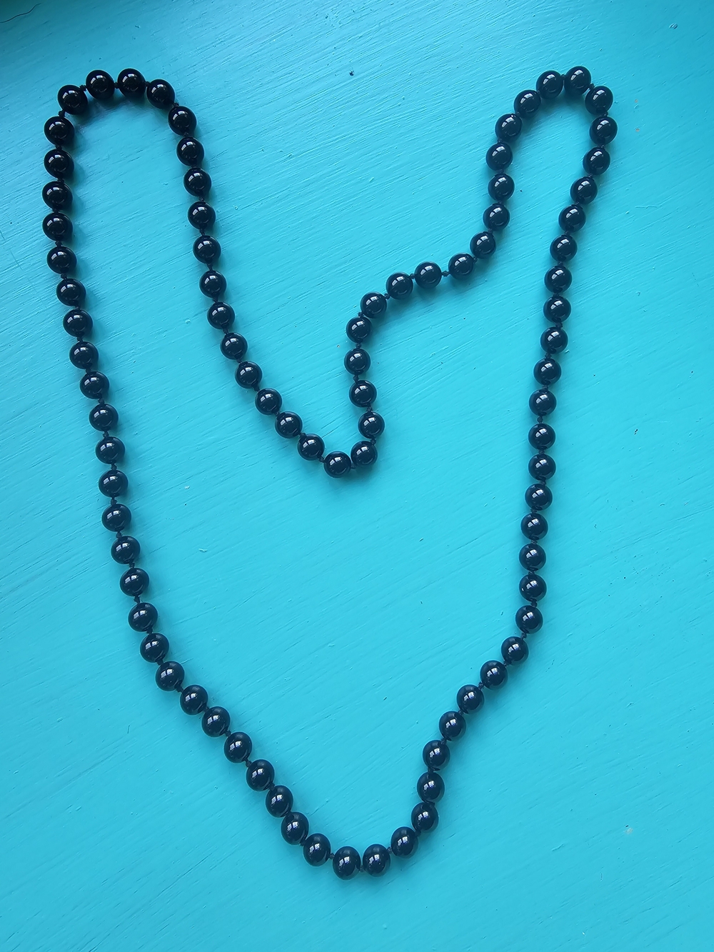 Classic Black Bead Necklace - Women's Jewelry
